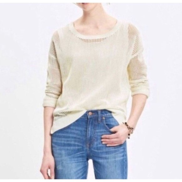 Women's Madewell Northshore Long Sleeve Hi-Lo Sweater Size Medium - Picture 1 of 5